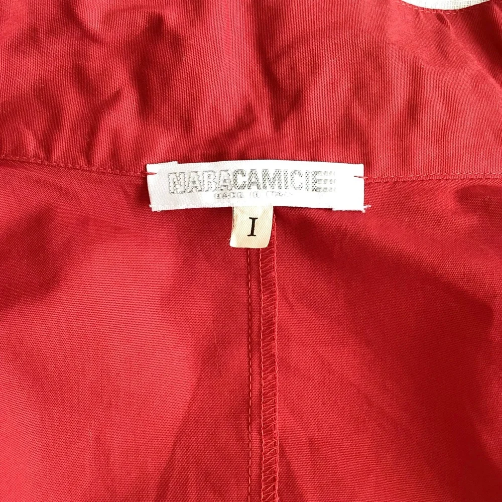 Nara Camicie Red Floral Embroidery Button Down Long Sleeves Shirt SZ 4 - Picture 8 of 11